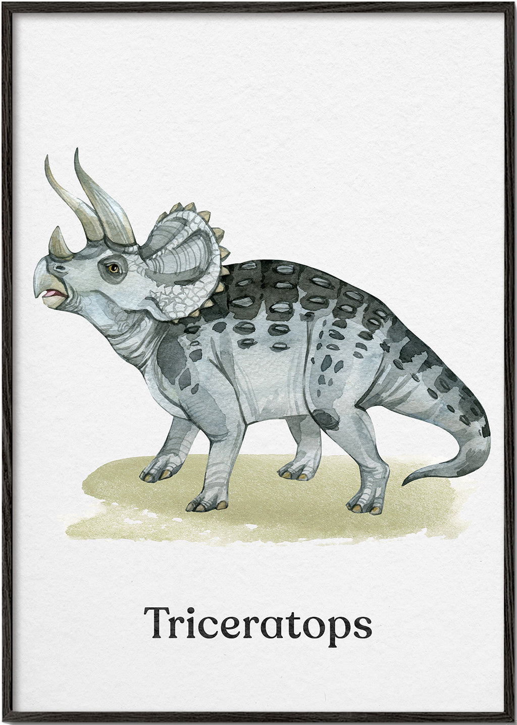 Obraz Triceratops ilustracja akwarelowa