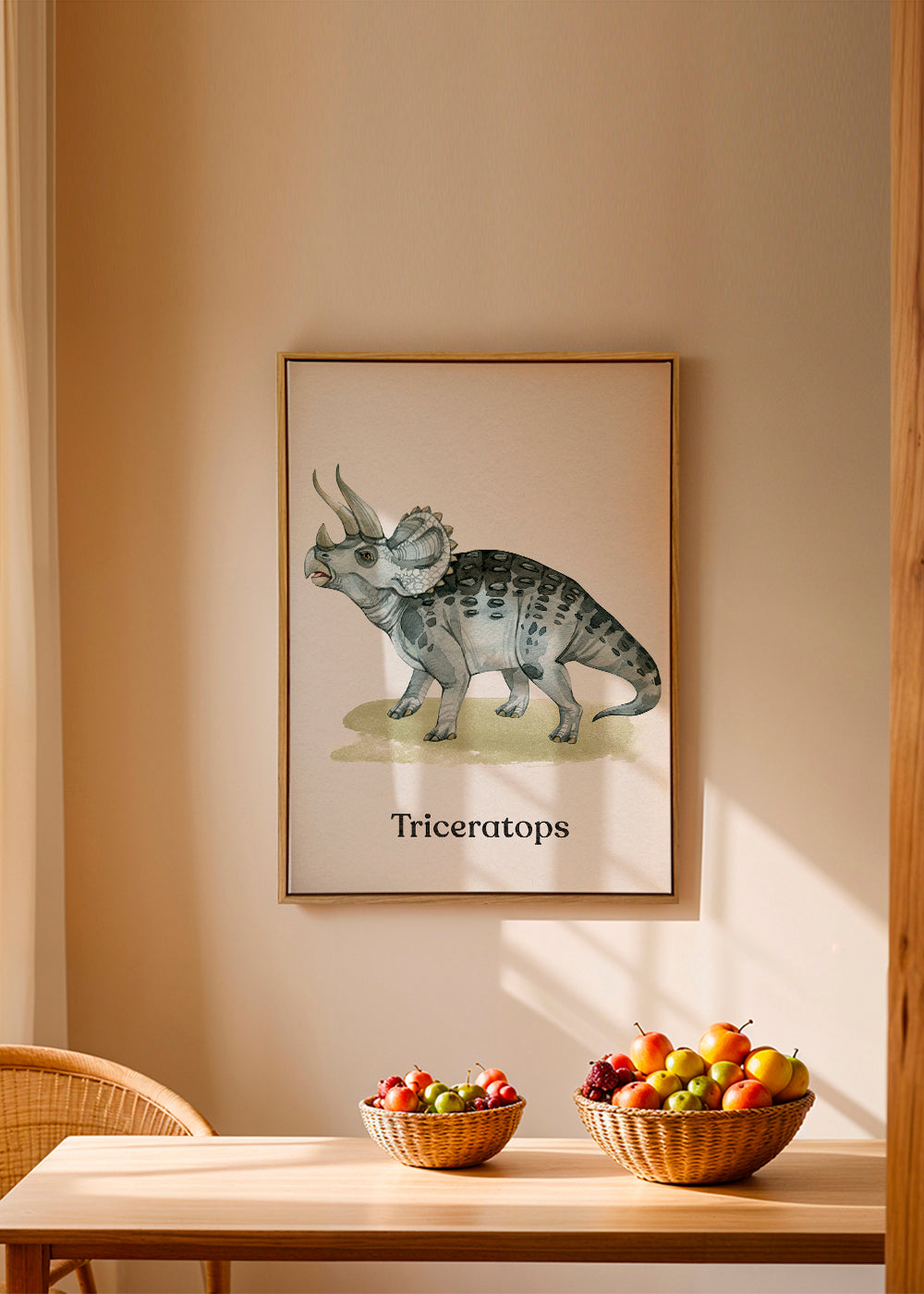 Obraz Triceratops ilustracja akwarelowa