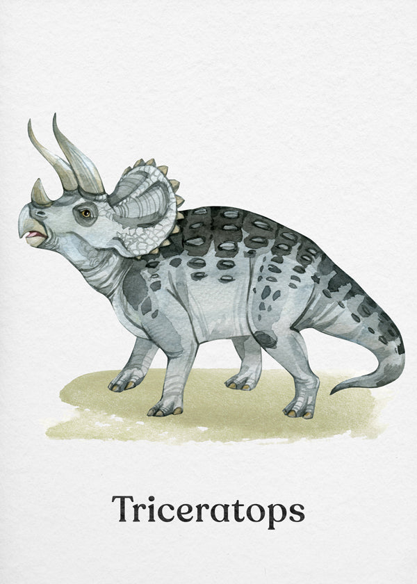 Obraz Triceratops ilustracja akwarelowa