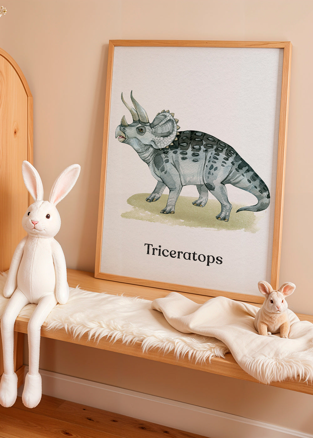 Obraz Triceratops ilustracja akwarelowa