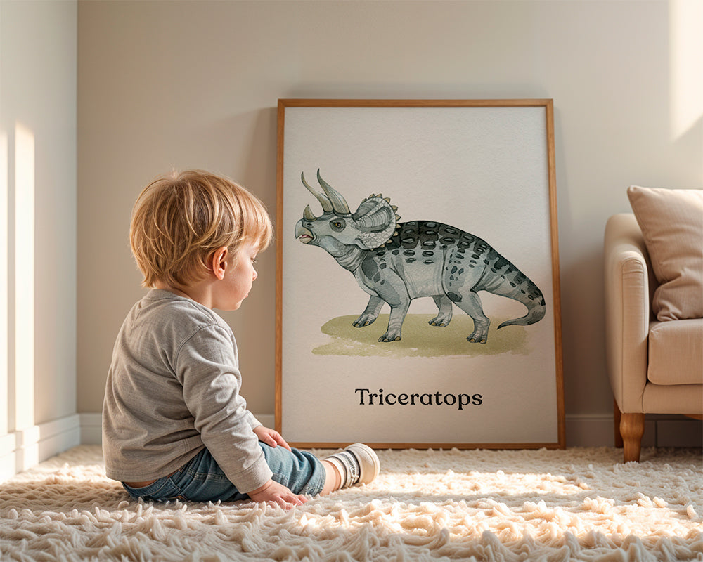 Obraz Triceratops ilustracja akwarelowa