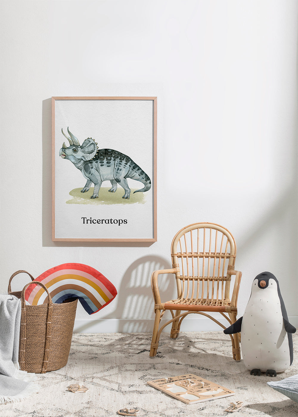 Obraz Triceratops ilustracja akwarelowa
