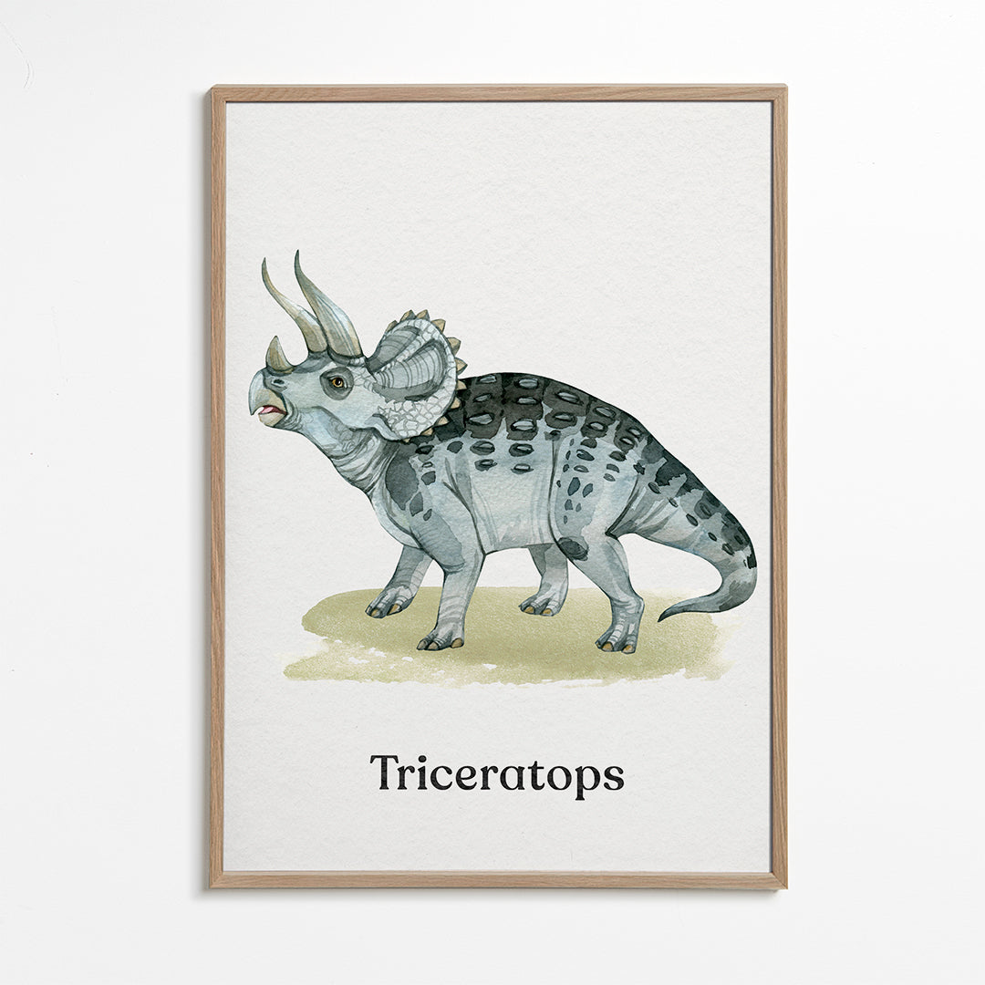 Obraz Triceratops ilustracja akwarelowa