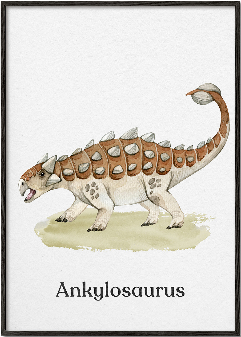 Ankylosaurus akwarela dla dzieci