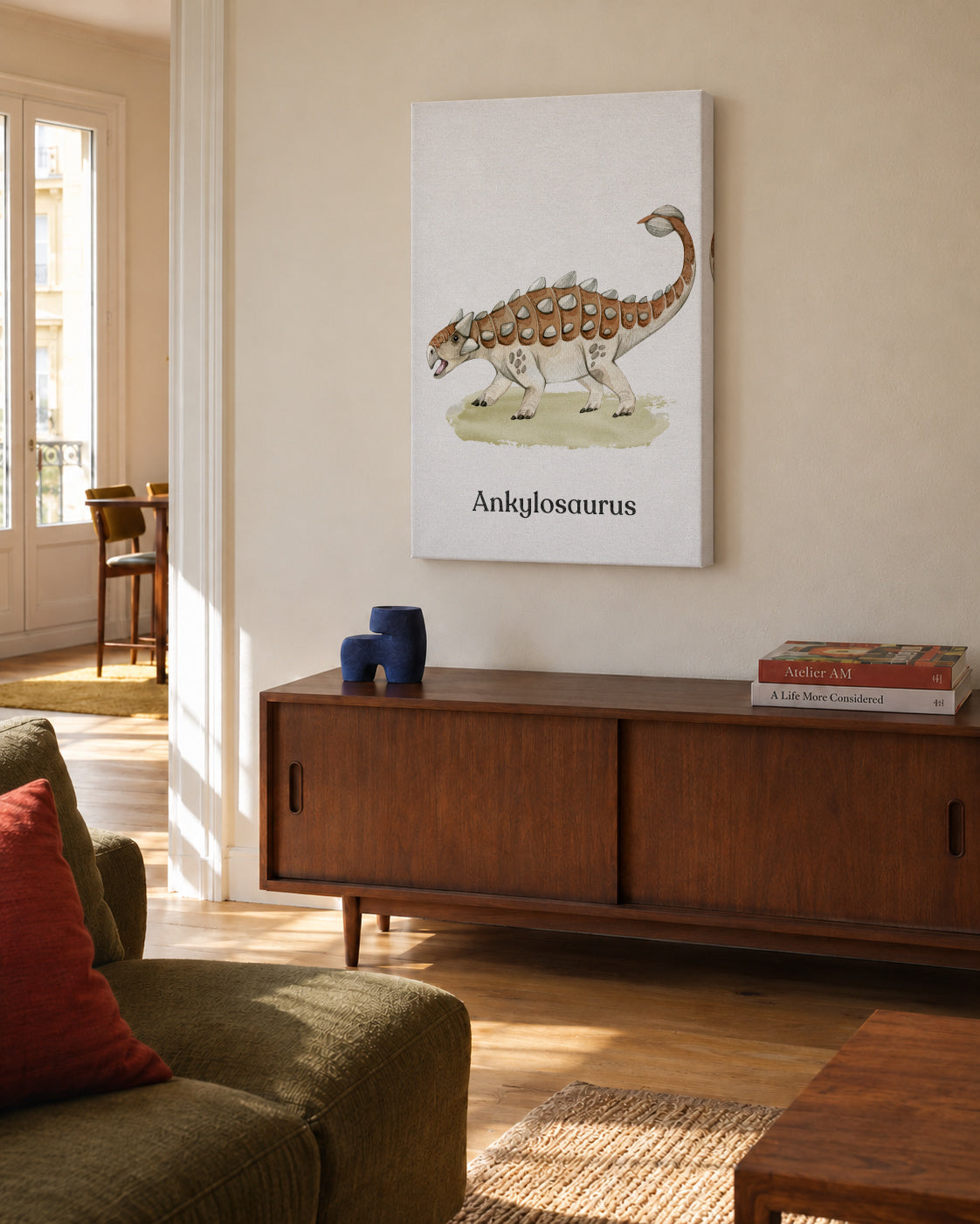 Ankylosaurus - Unframed canvas in an interior