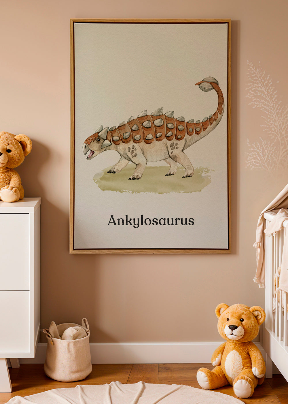 Ankylosaurus akwarela dla dzieci
