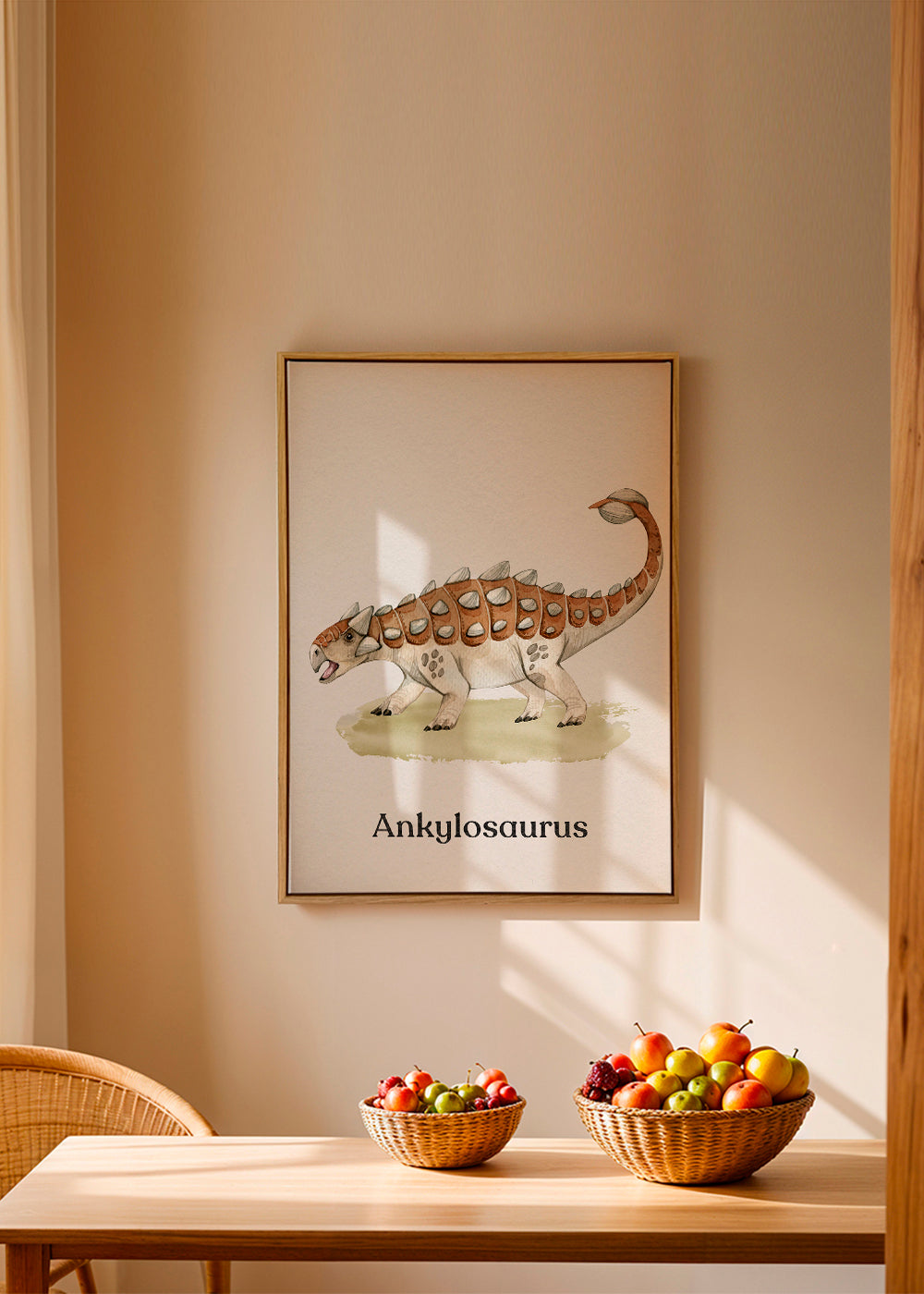 Ankylosaurus akwarela dla dzieci