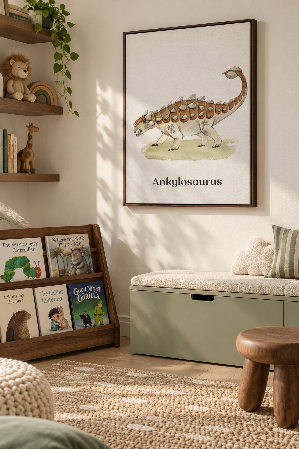 Ankylosaurus - Framed canvas in an interior