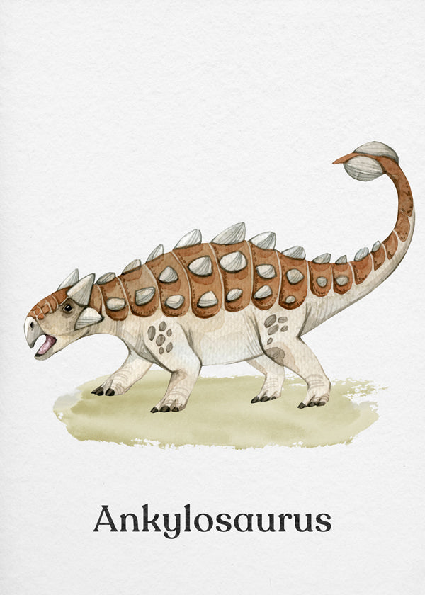 Ankylosaurus akwarela dla dzieci