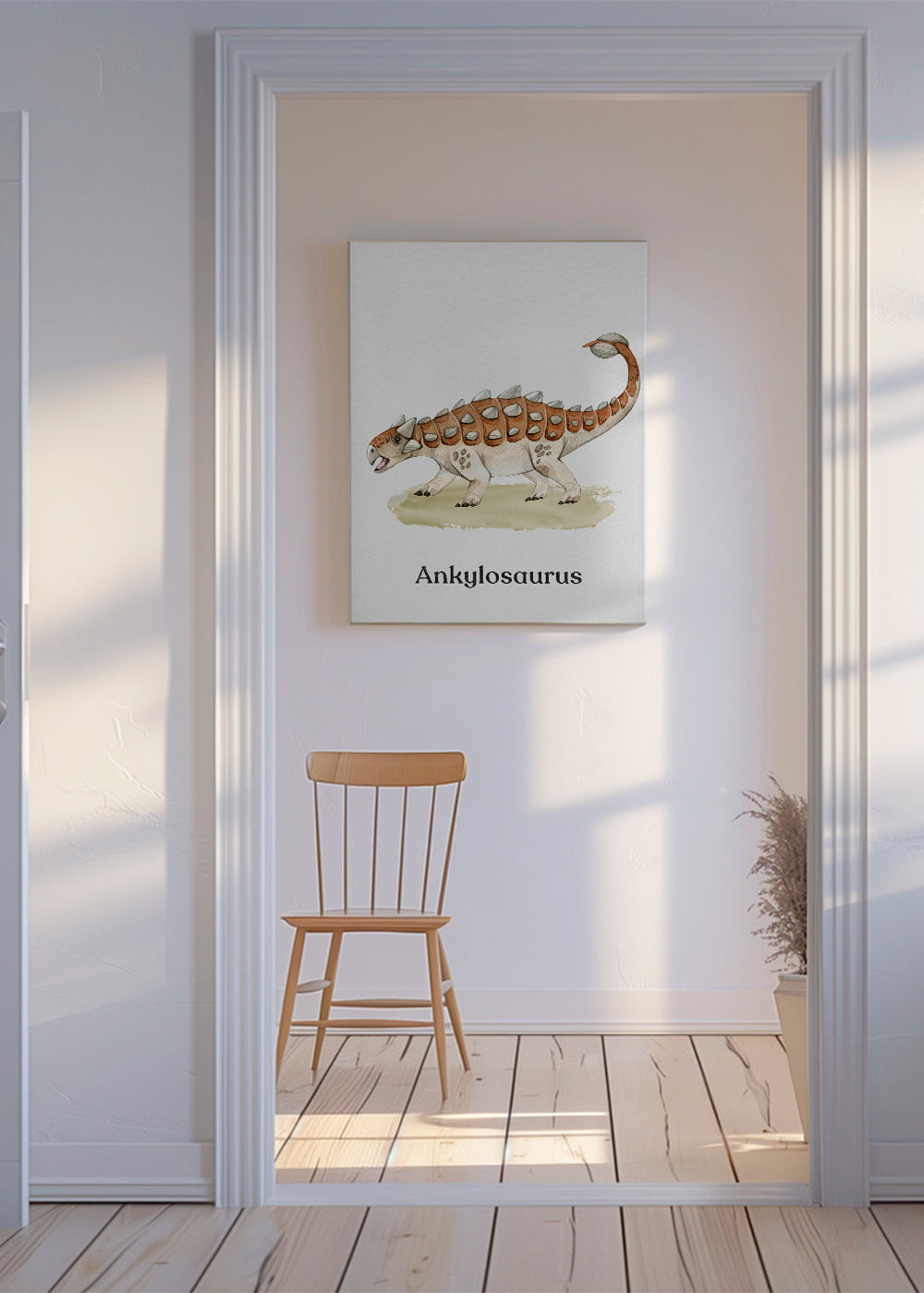 Ankylosaurus akwarela dla dzieci
