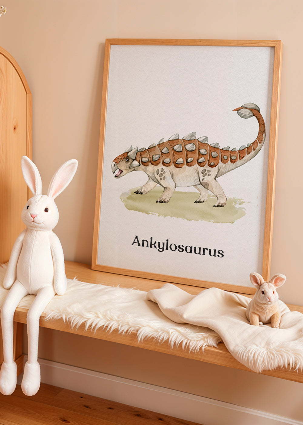 Ankylosaurus akwarela dla dzieci