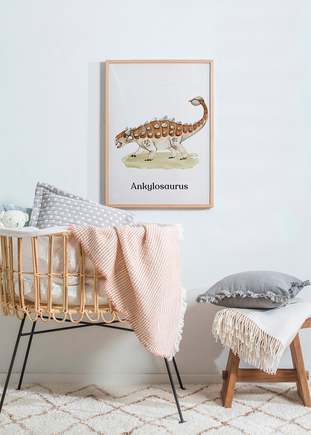 Ankylosaurus akwarela dla dzieci