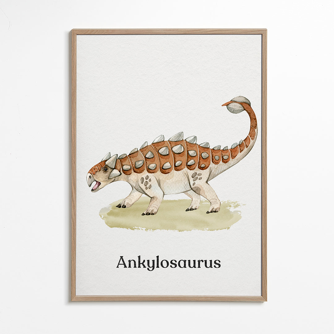 Ankylosaurus akwarela dla dzieci