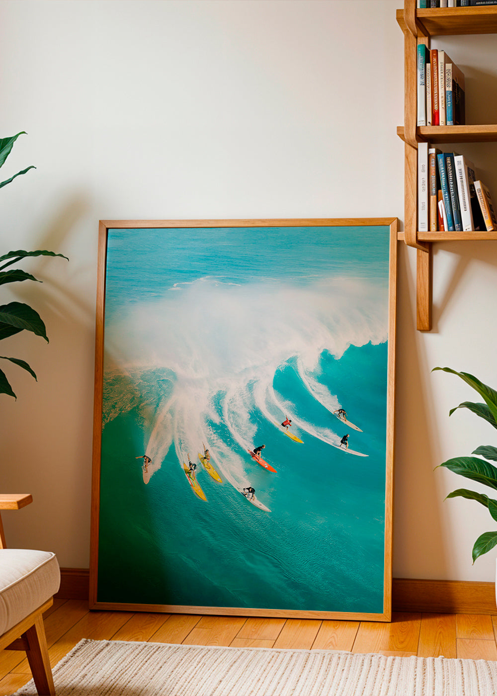 Sztuka sportowa: surferzy na dużej fali