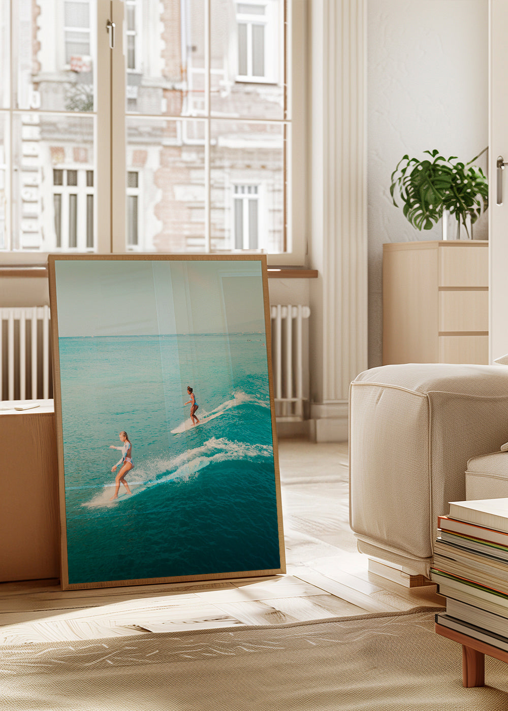 Sztuka sportowa: surferzy na otwartym morzu