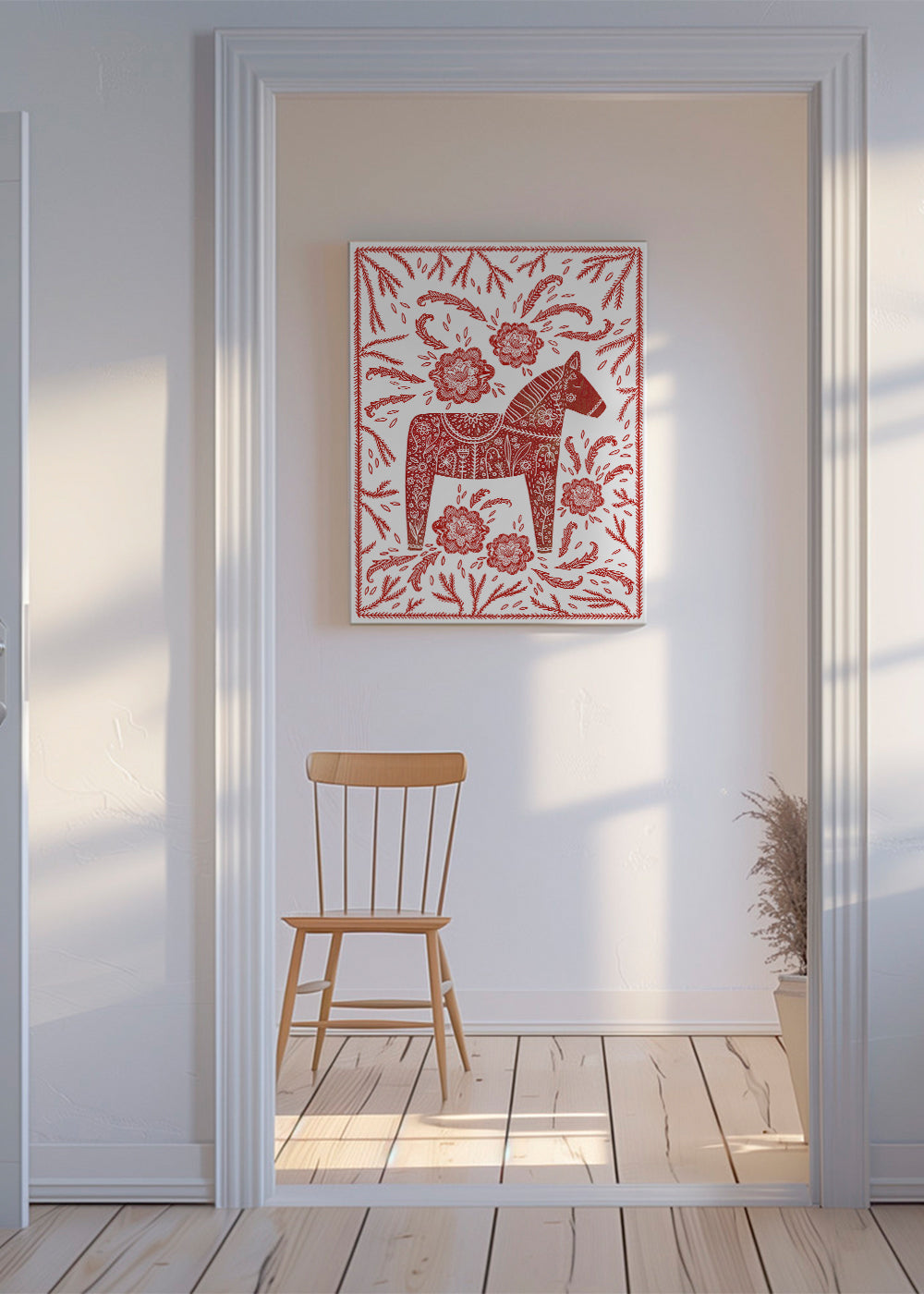 Plakat koń Dala czerwony