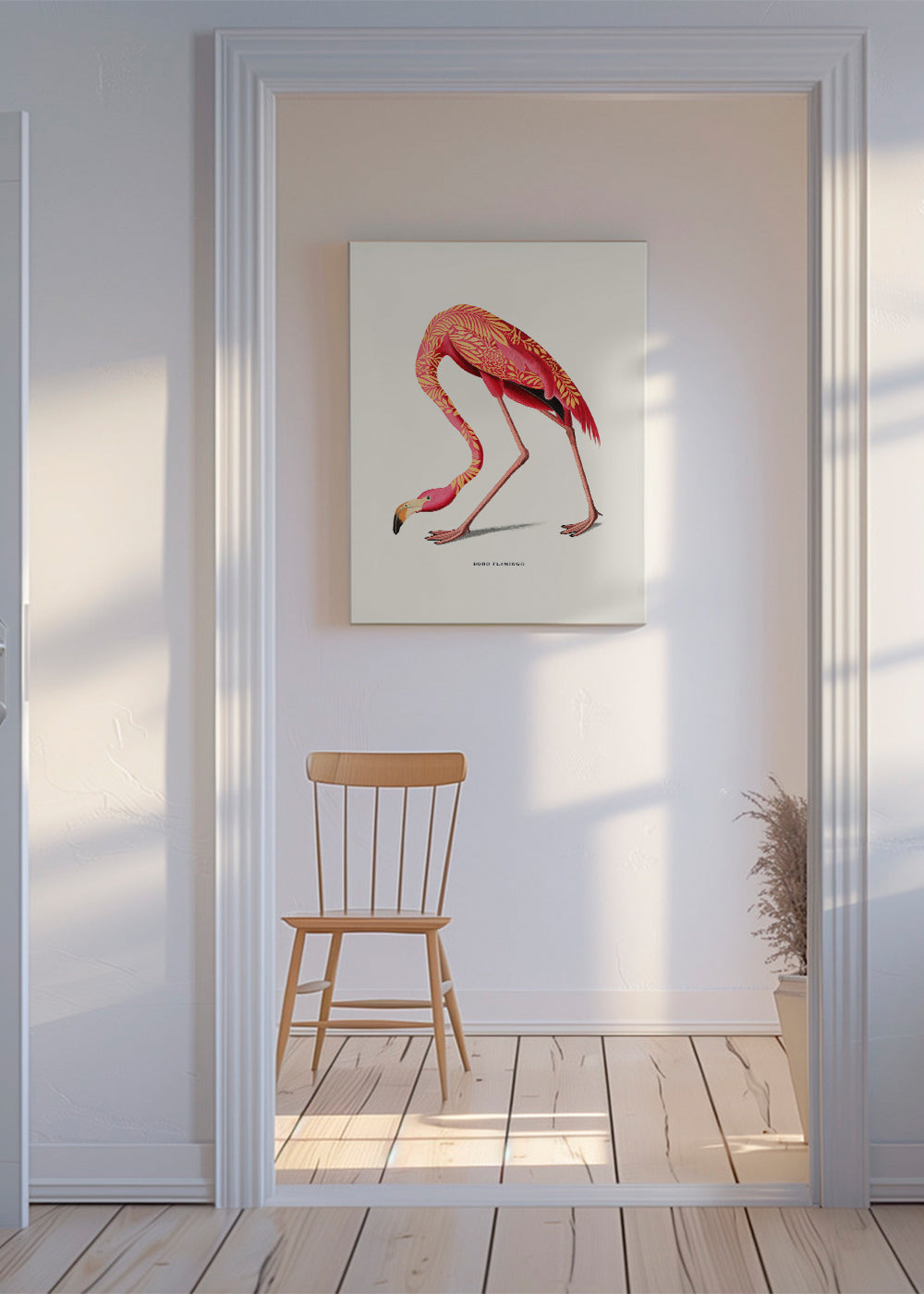 Ilustracja flaminga boho