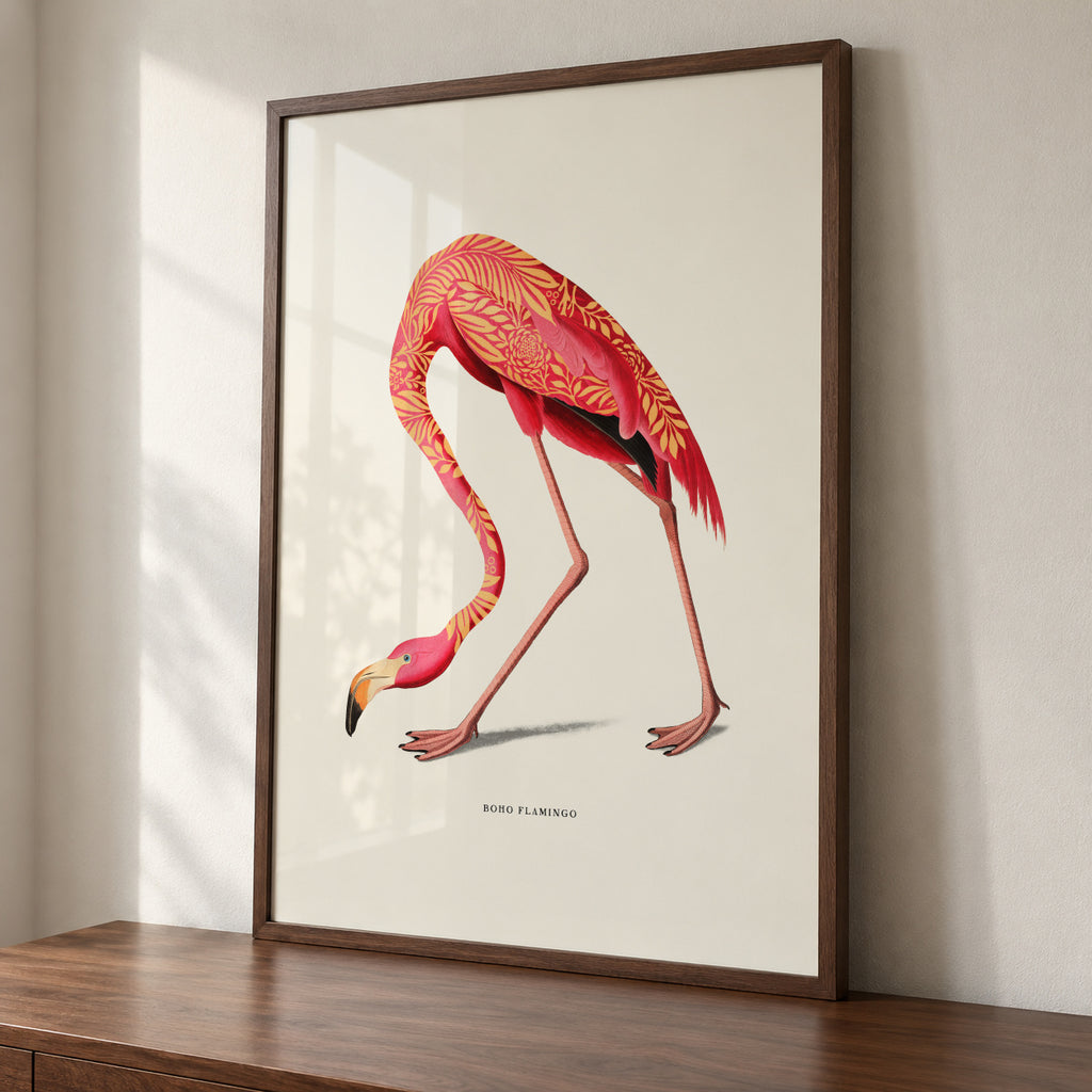 Boho flamingo - Framed poster detail