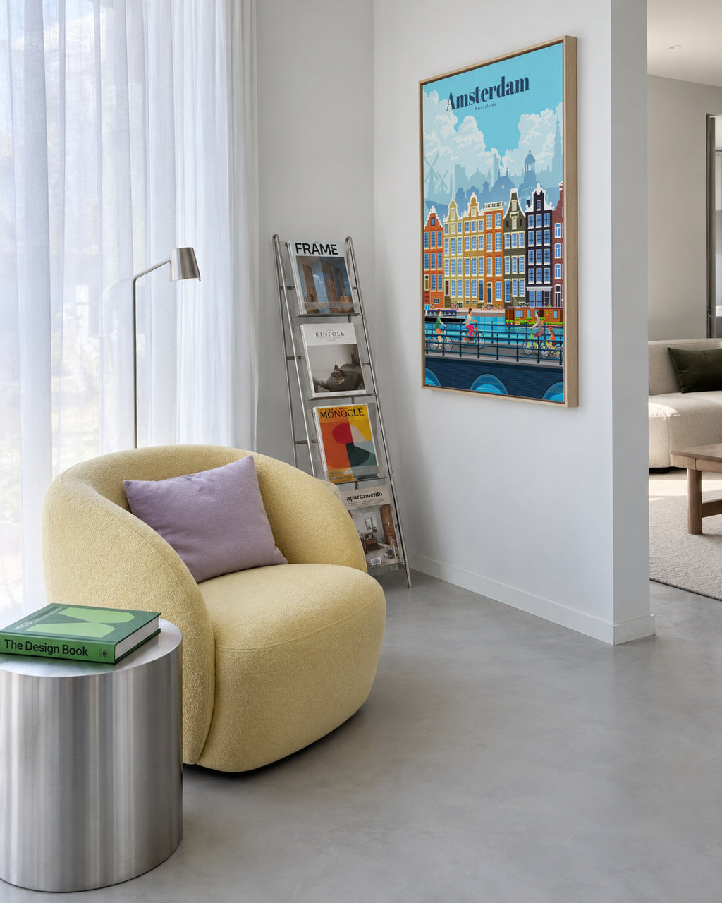 Travel to Amsterdam - Framed canvas in an interior