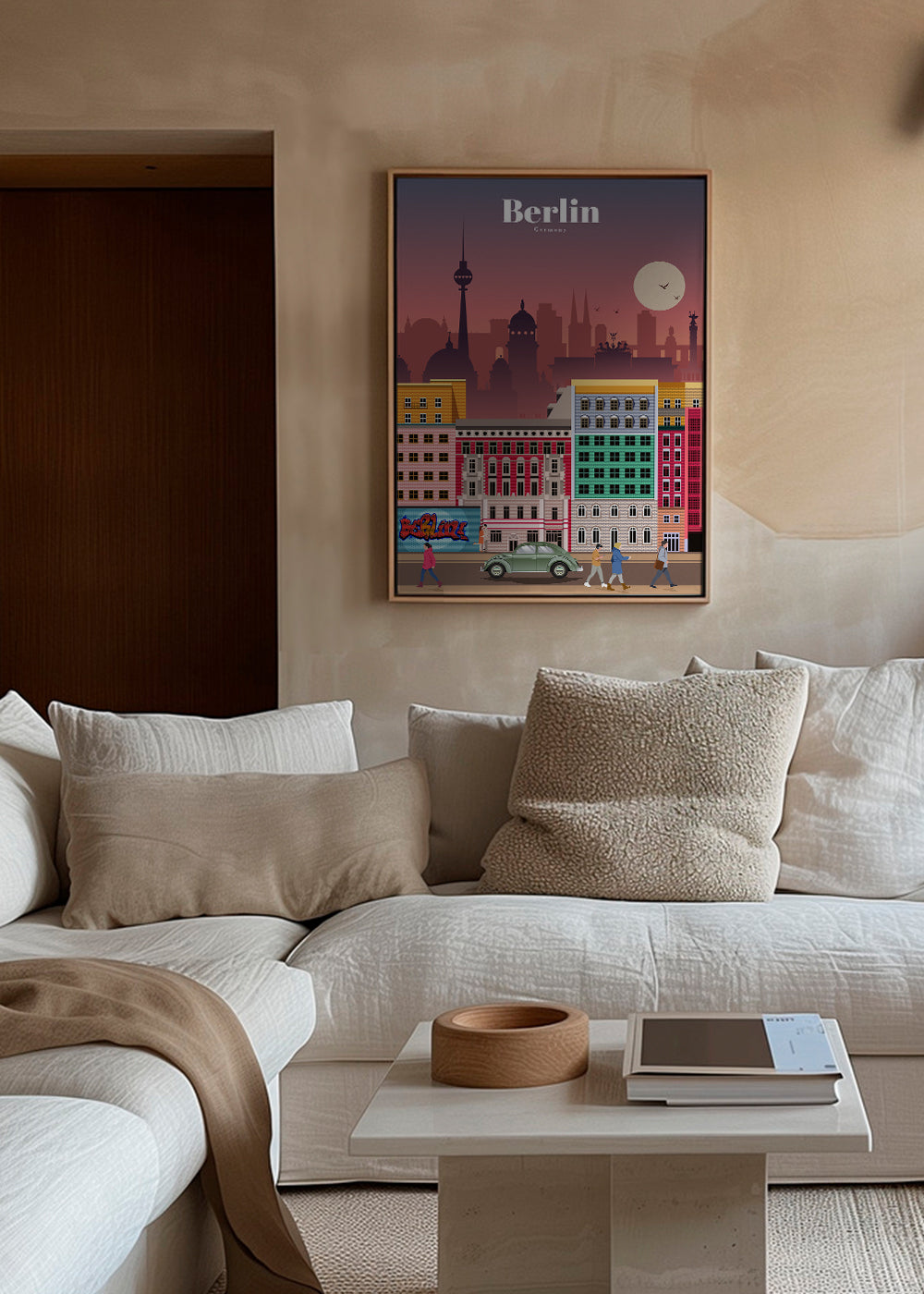 Plakat podróżniczy Berlin: ilustrowany skyline