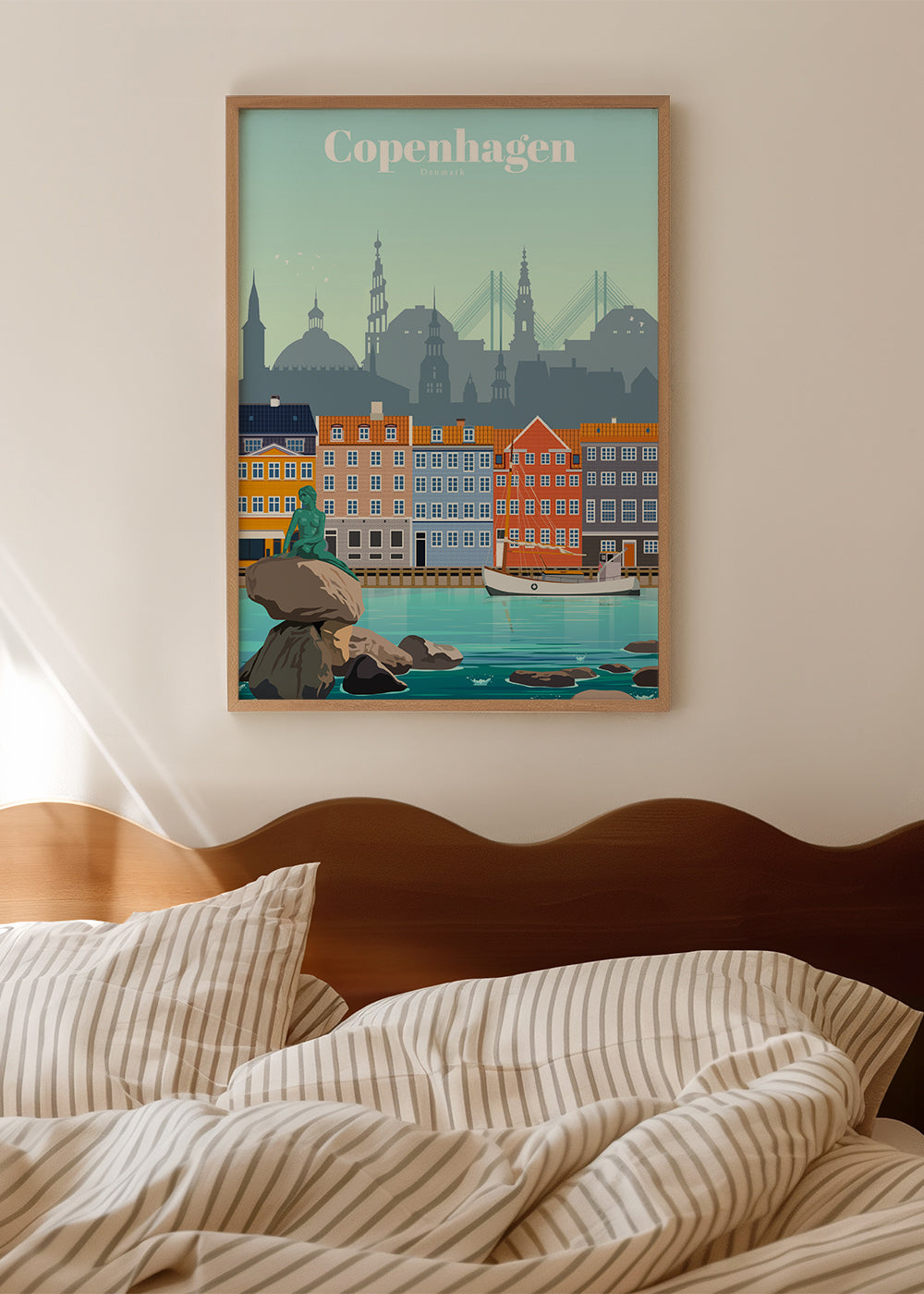 Plakat podróżniczy: Kopenhaga kolorowy port
