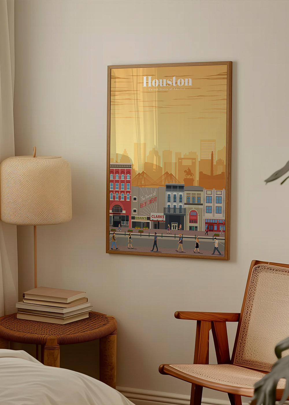 Sztuka miejska: Ilustracja Houston w pionie