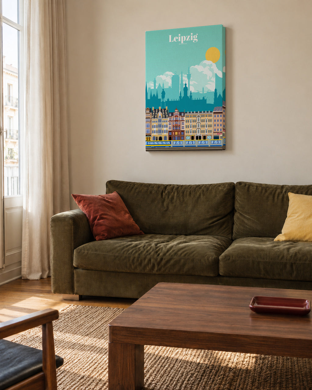 Travel to Leipzig - Unframed canvas in an interior