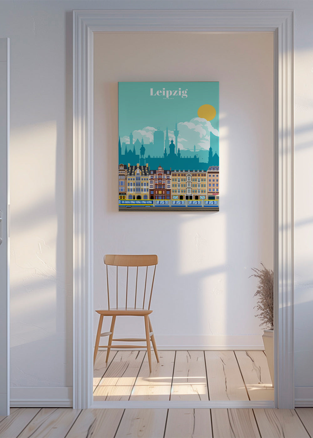 Plakat podróżniczy Leipzig ilustracja