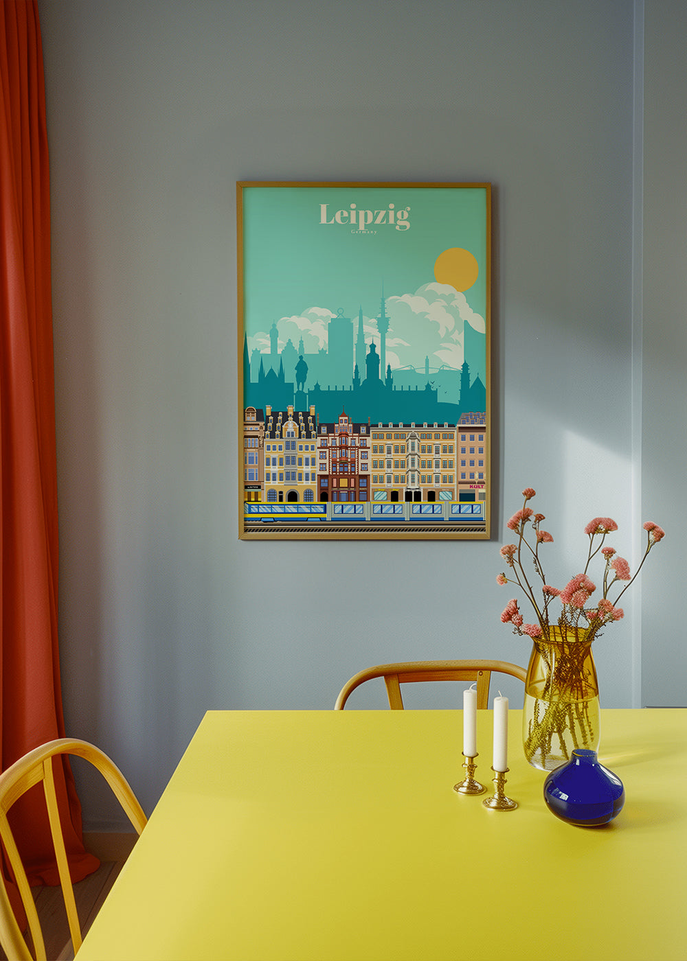 Plakat podróżniczy Leipzig ilustracja