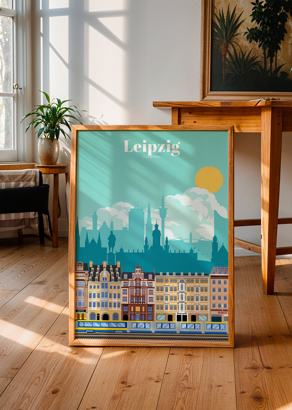 Plakat podróżniczy Leipzig ilustracja