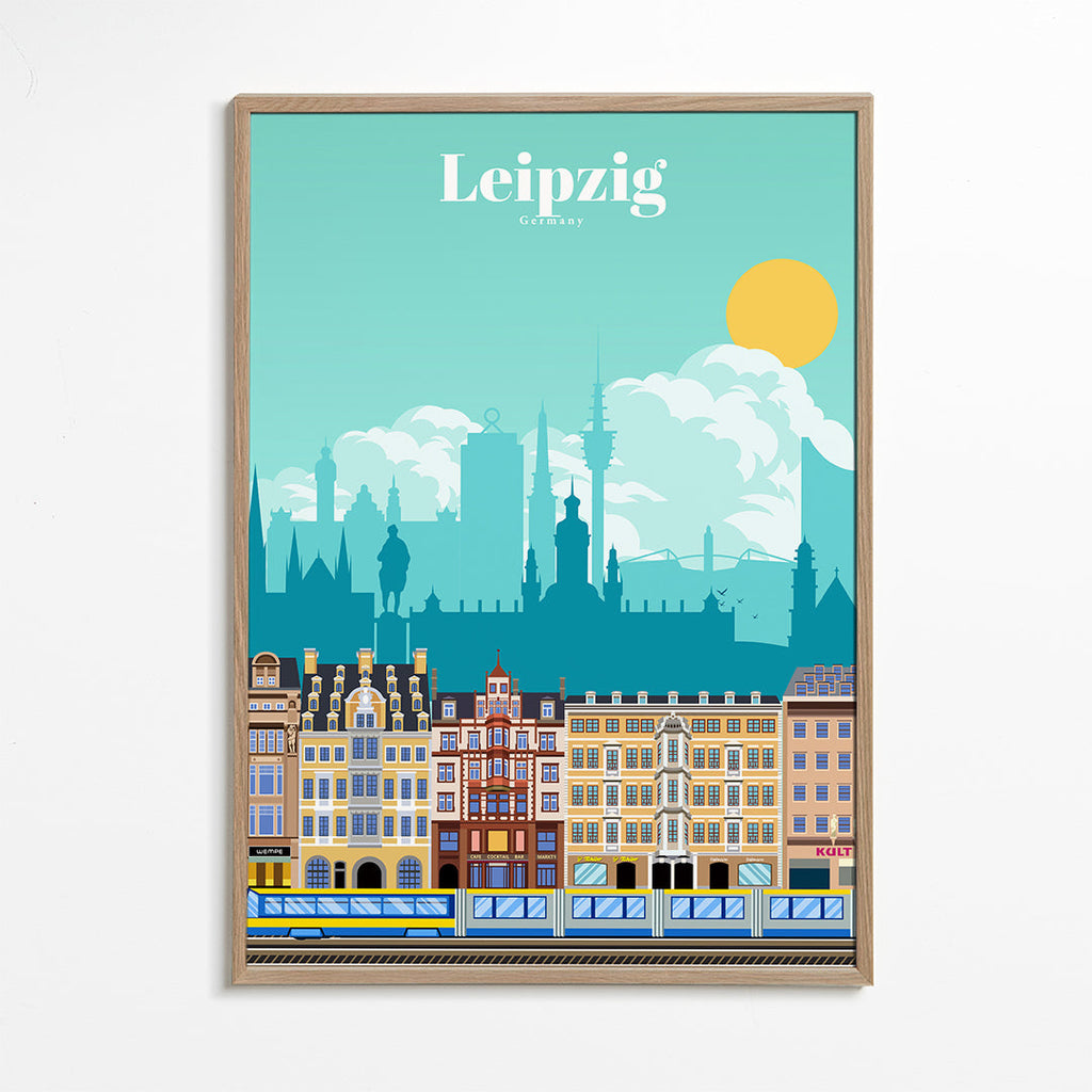 Plakat podróżniczy Leipzig ilustracja