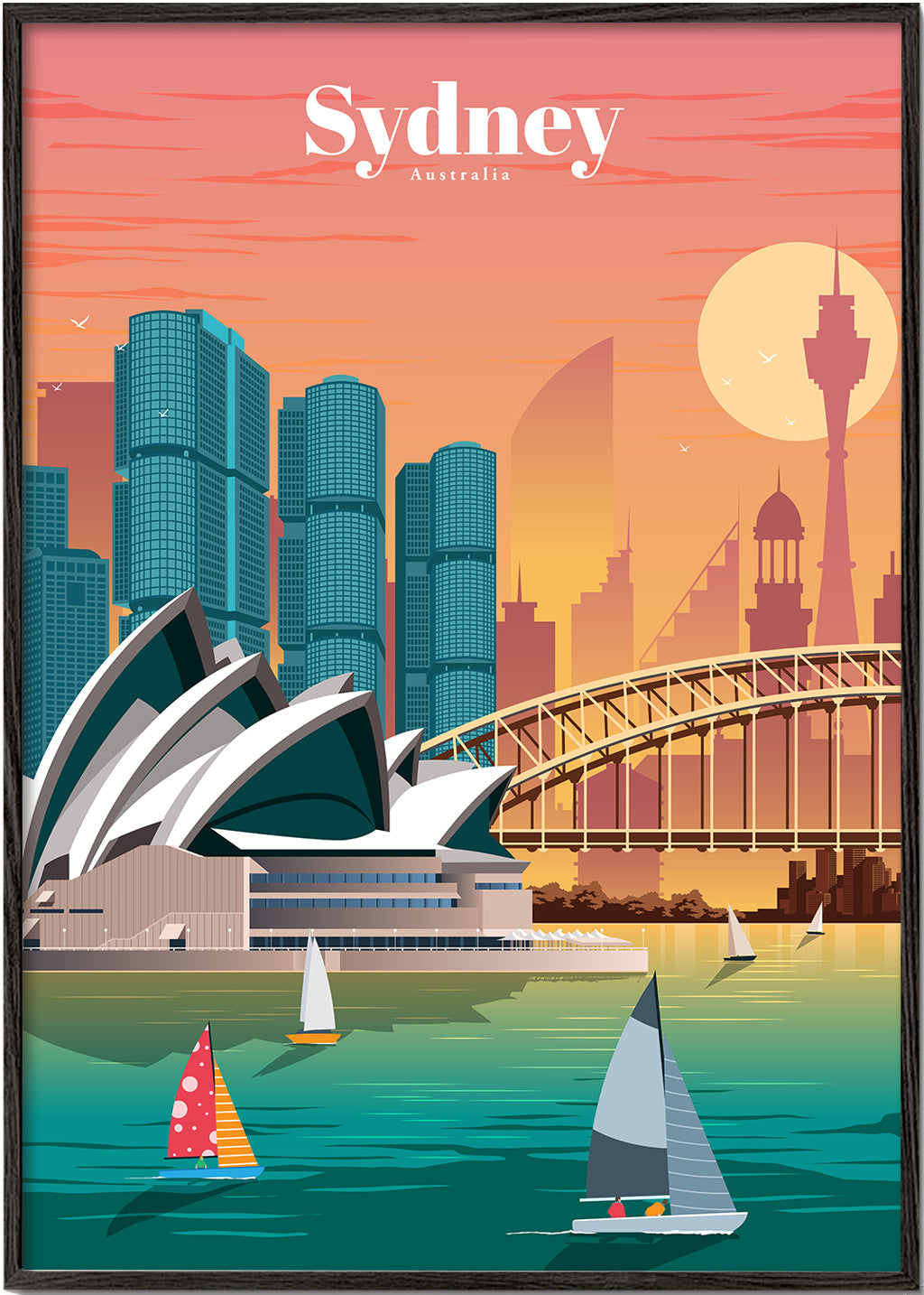 Plakat podróżniczy: panorama Sydney