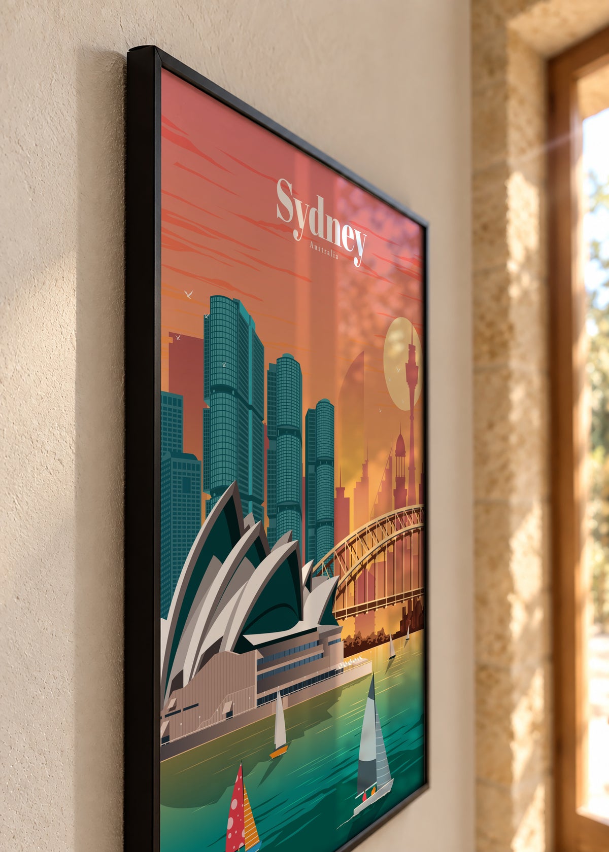 Travel to Sydney - Framed poster detail