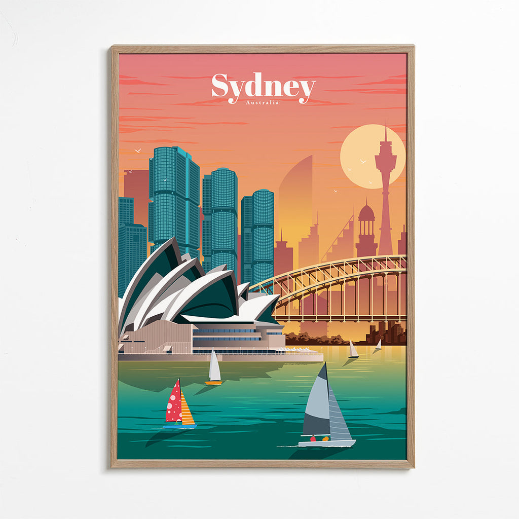 Plakat podróżniczy: panorama Sydney
