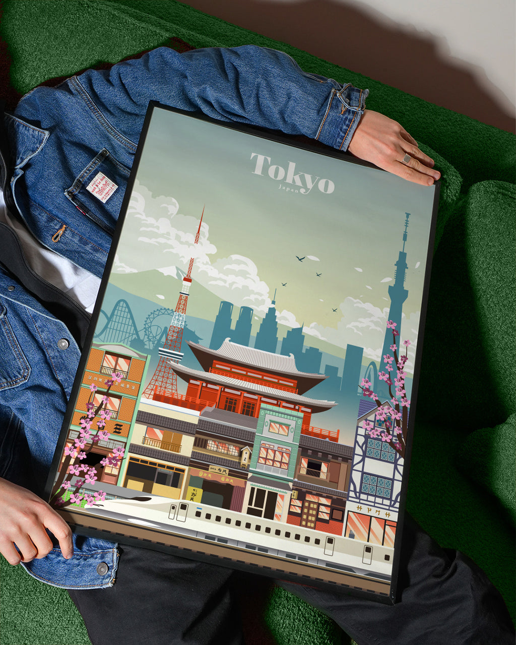 Traveling to Tokyo - Framed poster detail