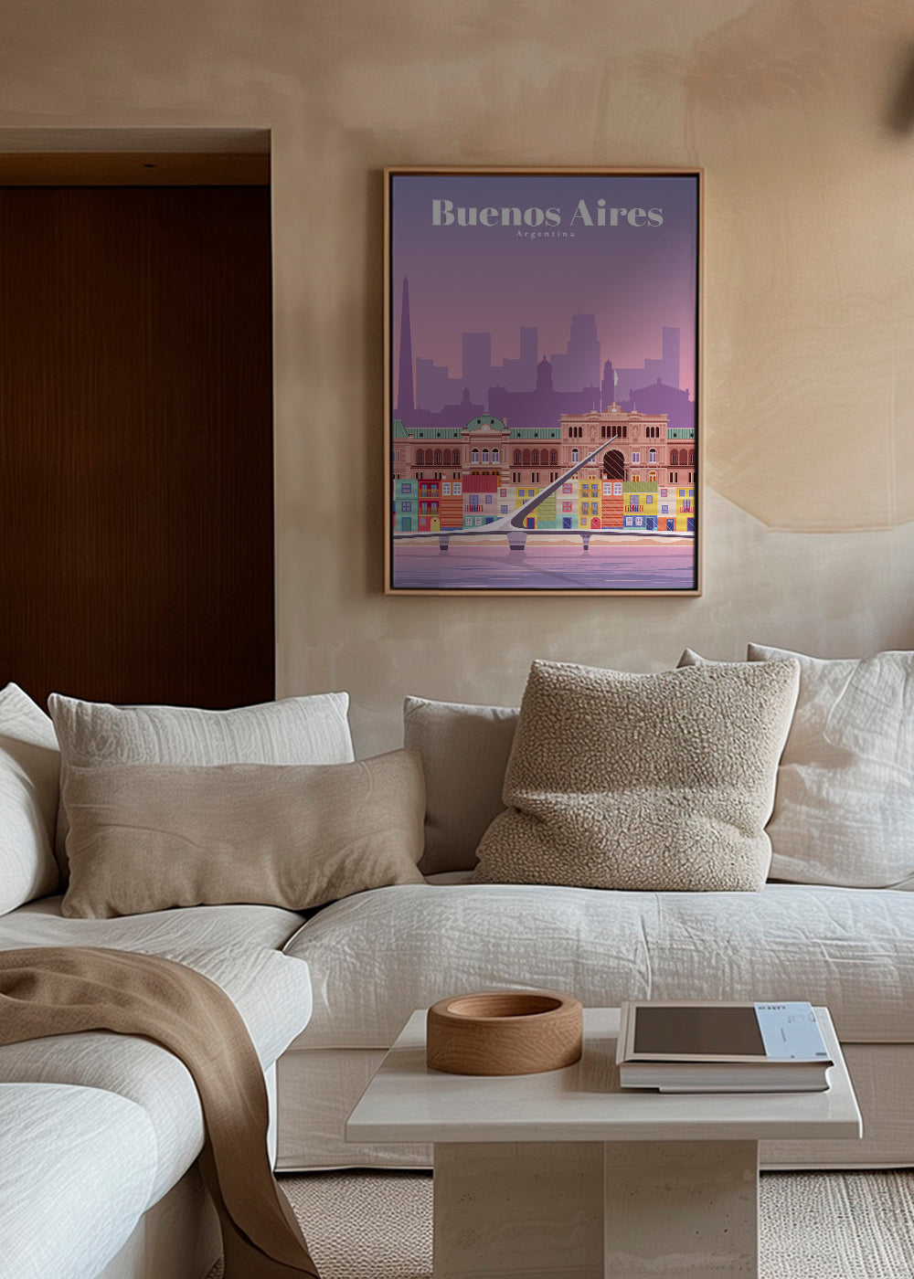 Plakat podróżniczy: Kolorowa ilustracja Buenos Aires