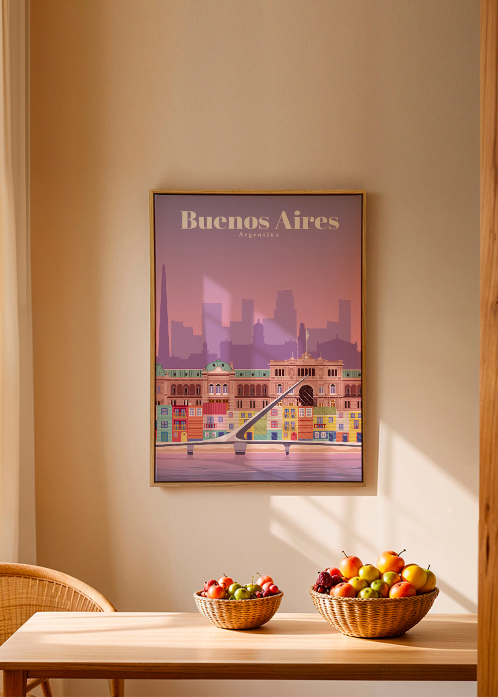Plakat podróżniczy: Kolorowa ilustracja Buenos Aires
