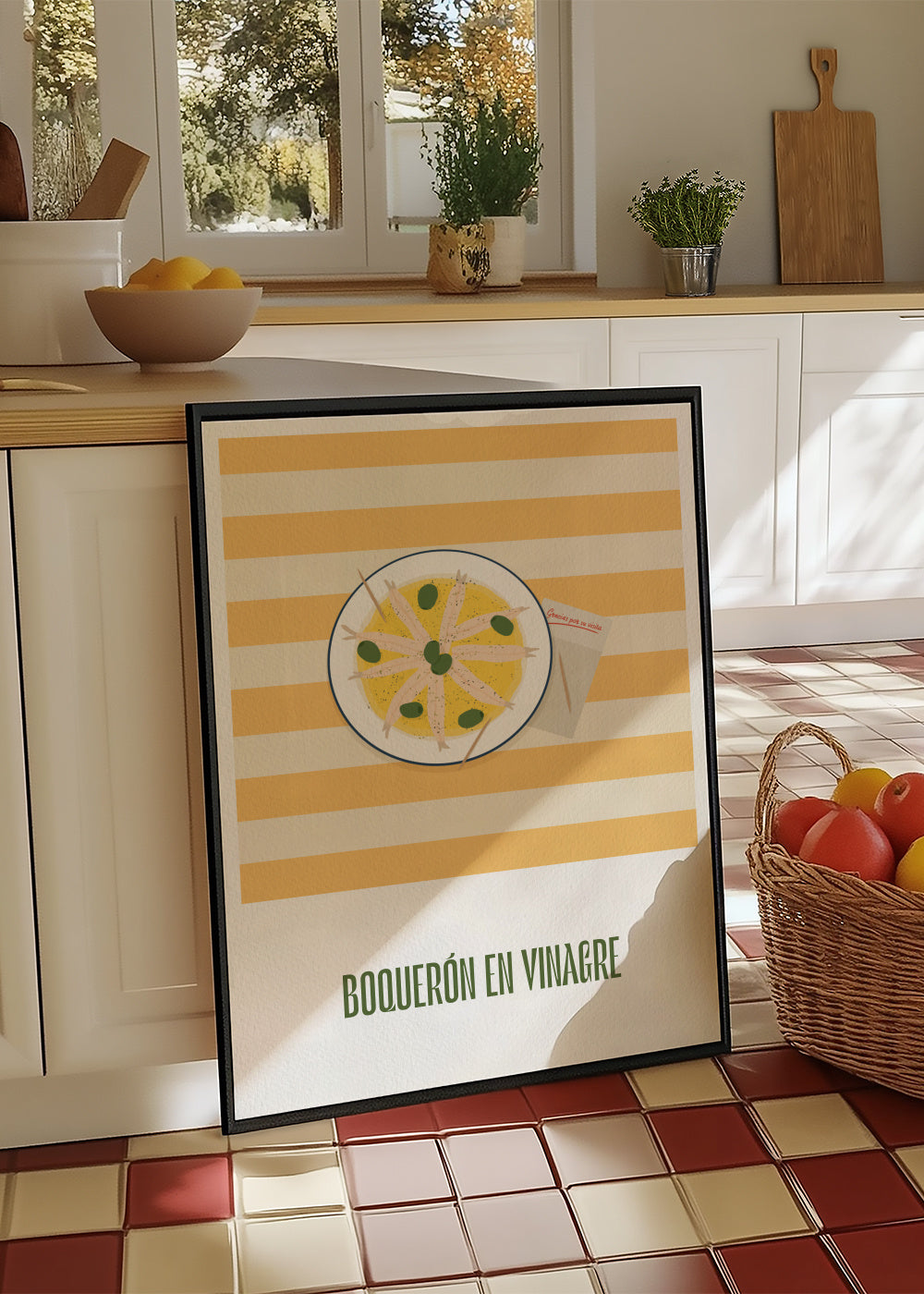 Boquerón en vinagre - Framed poster in an interior