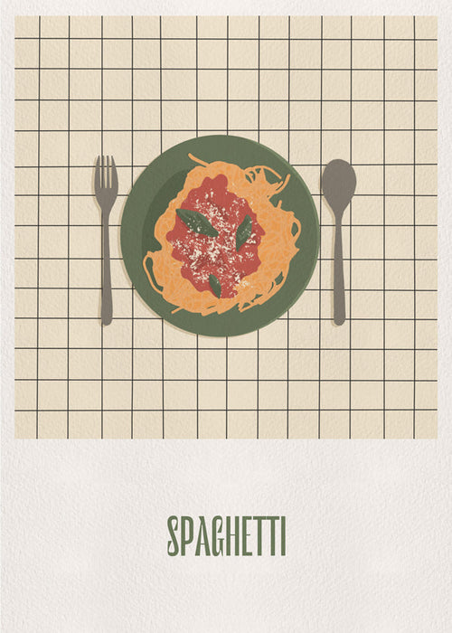 Sztuka do kuchni Spaghetti widok z góry