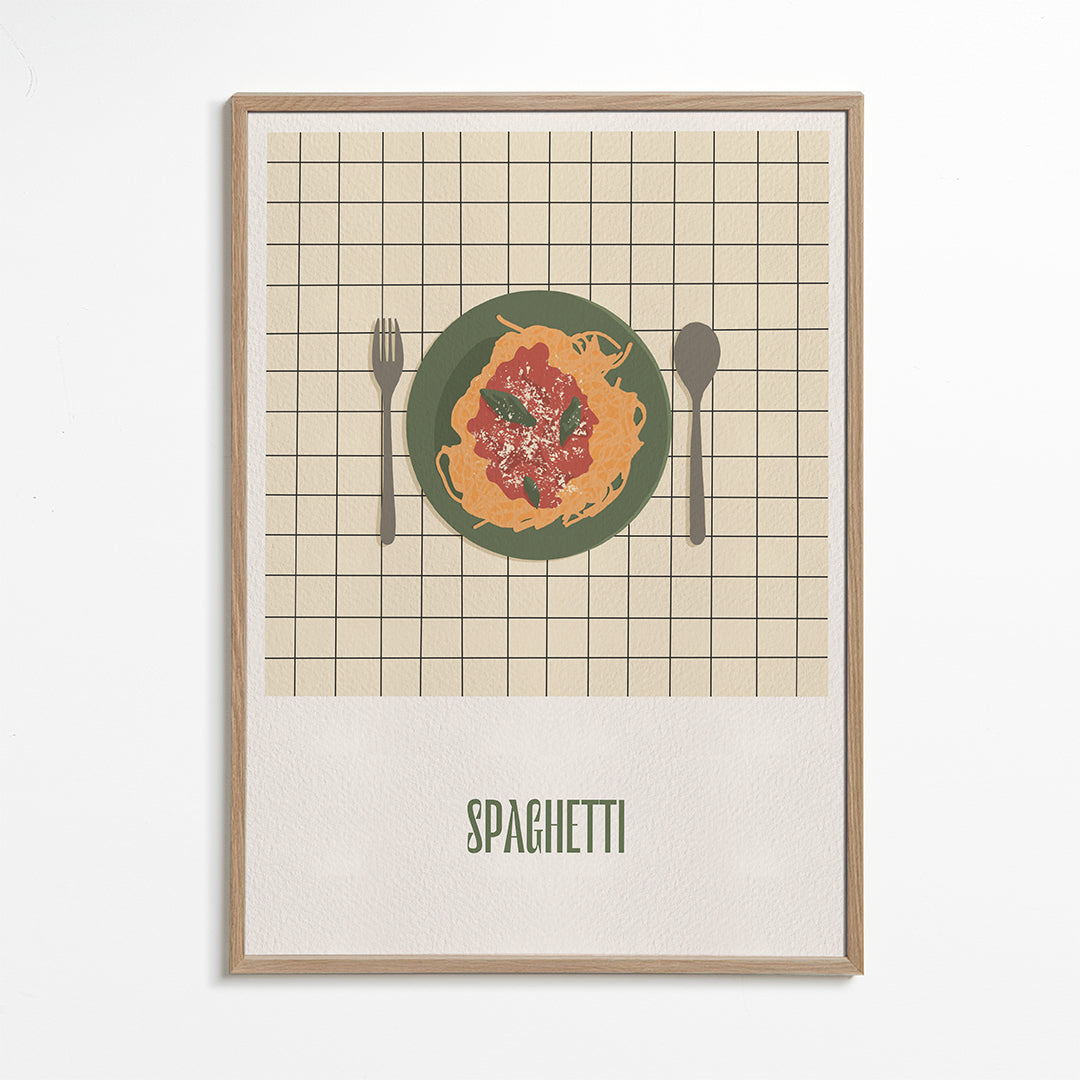 Sztuka do kuchni Spaghetti widok z góry