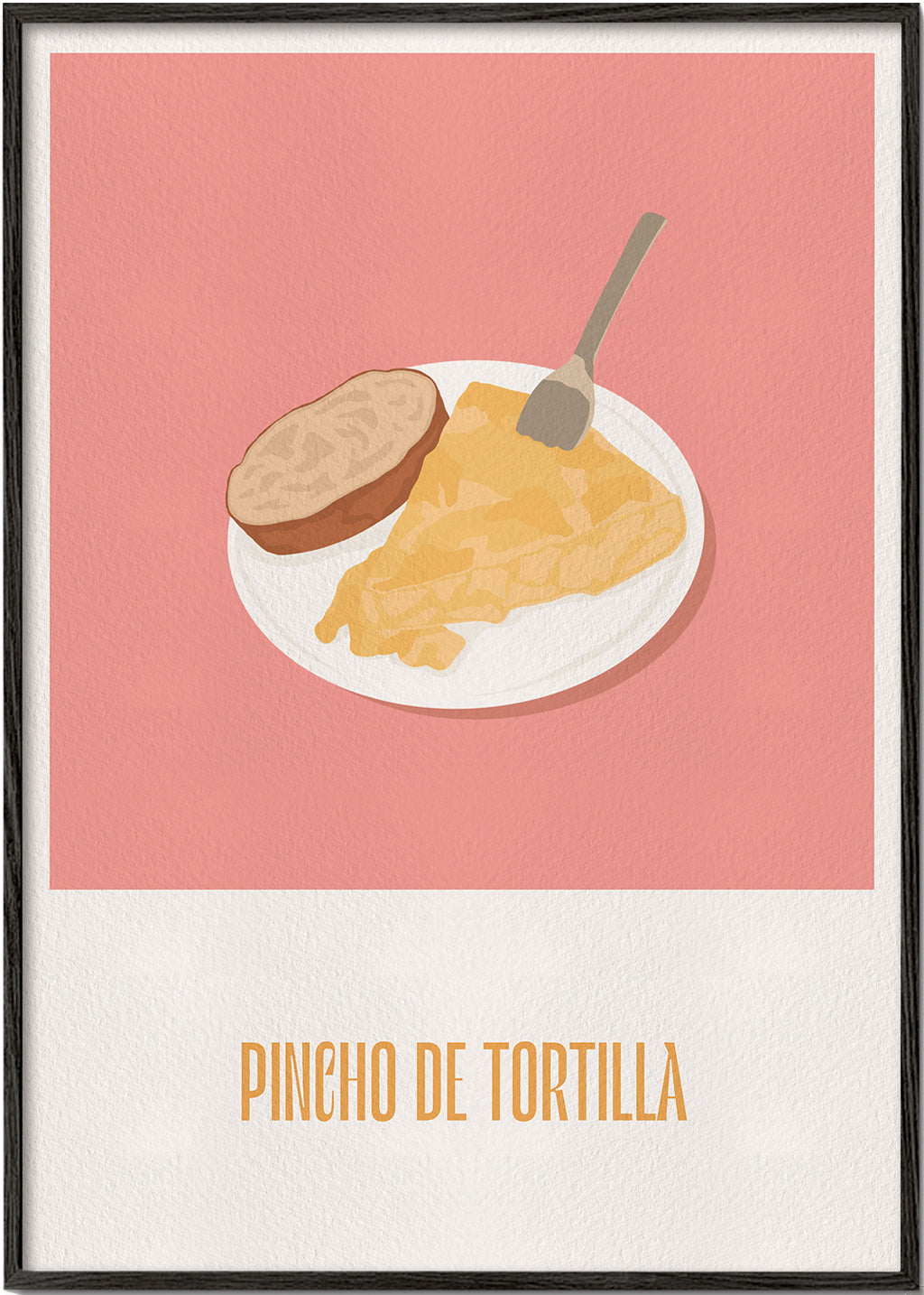 Sztuka do kuchni: pincho tortilla na różowym tle