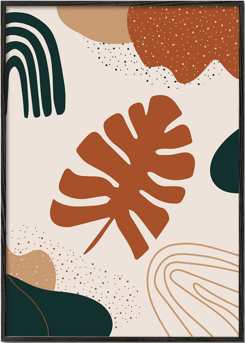 Plakat botaniczny liść terracotta