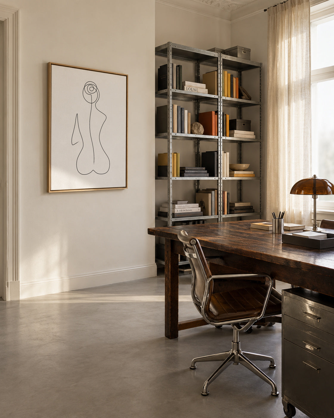 Sitting Beauty - Framed canvas in an interior