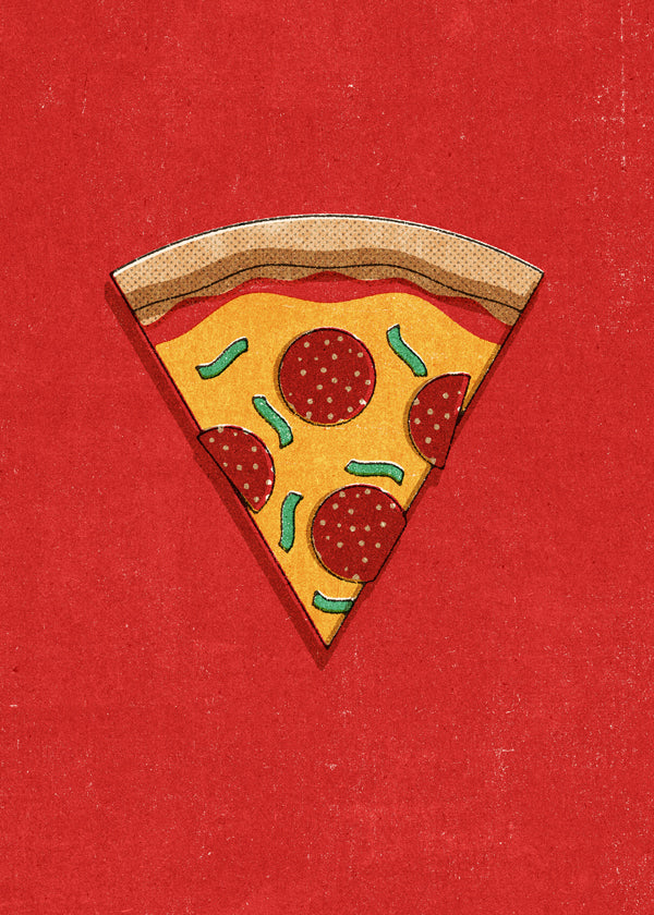 Sztuka do kuchni: ilustrowany kawałek pizzy
