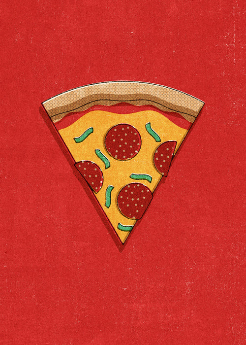 Sztuka do kuchni: ilustrowany kawałek pizzy