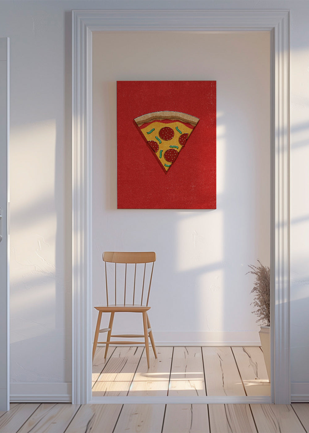 Sztuka do kuchni: ilustrowany kawałek pizzy