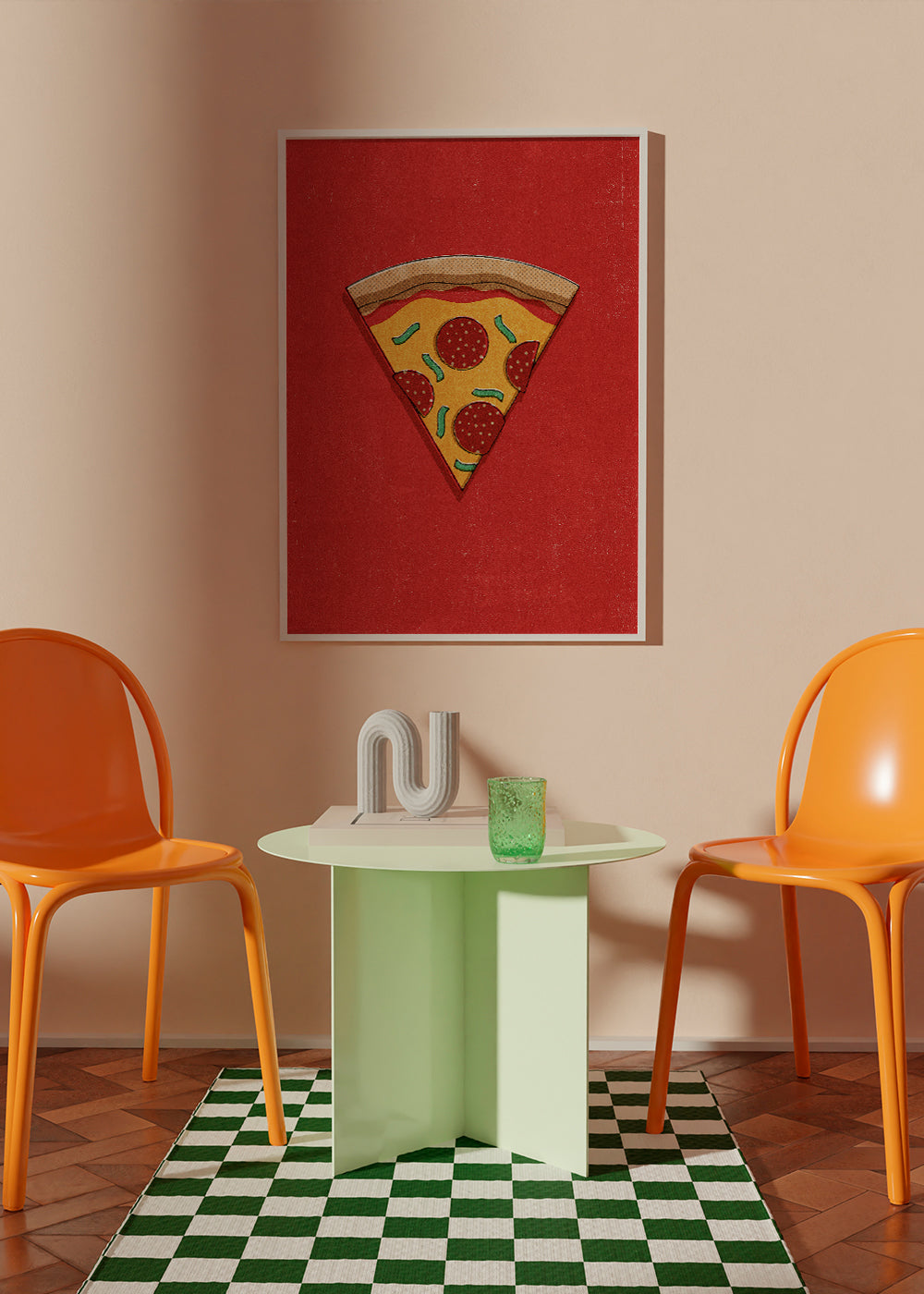 Sztuka do kuchni: ilustrowany kawałek pizzy