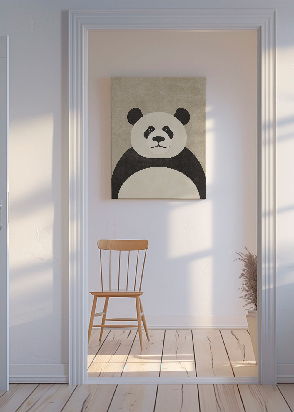 Plakat panda minimalistyczny do pokoju dziecka