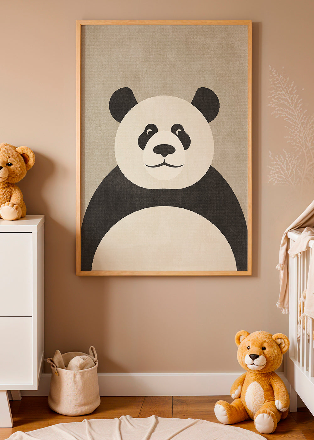Plakat panda minimalistyczny do pokoju dziecka