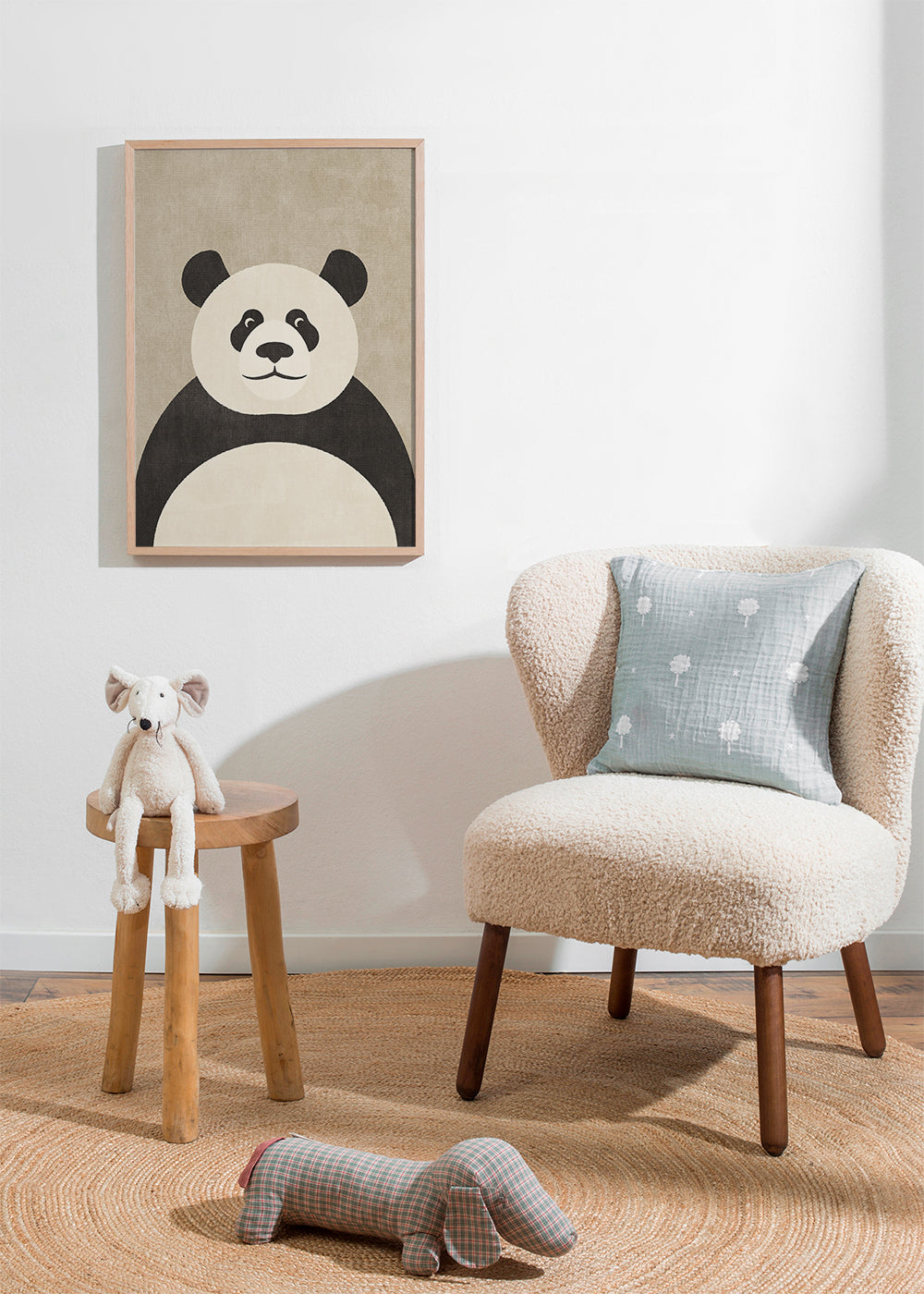 Plakat panda minimalistyczny do pokoju dziecka